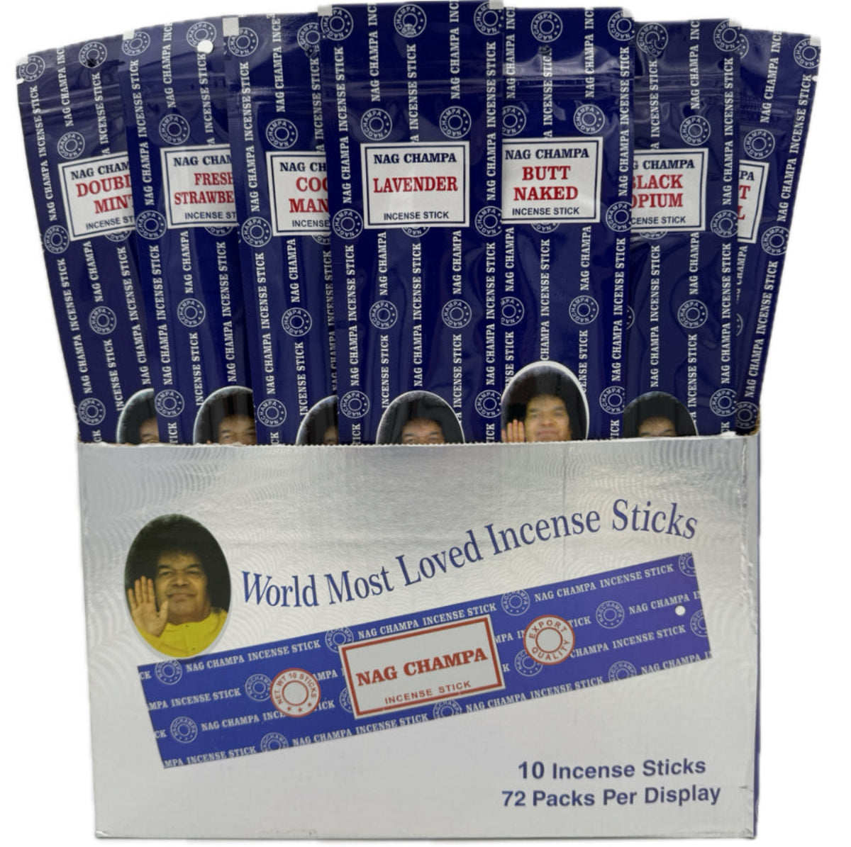 Nag Champa 11’ Large Assortment - Authentic Satya - 72 Ten Ct Packs [IN-NC-72]