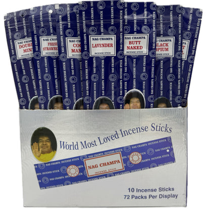 Nag Champa 11’ Large Assortment - Authentic Satya - 72 Ten Ct Packs [IN-NC-72]