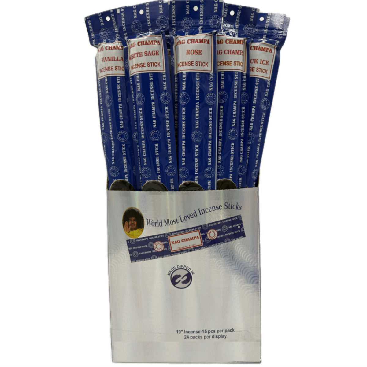 Nag Champa HUGE 19” Assortment - Authentic Satya - 24 XL 15 Ct Packs [IN-NC-24XL]