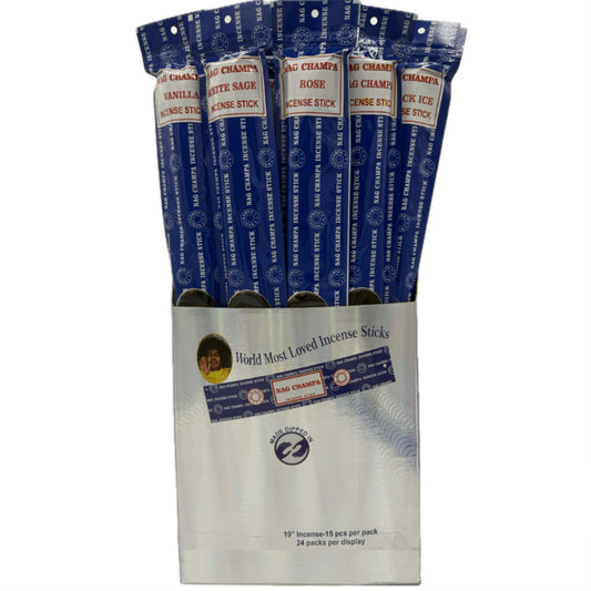 Nag Champa HUGE 19” Assortment - Authentic Satya - 24 XL 15 Ct Packs [IN-NC-24XL]