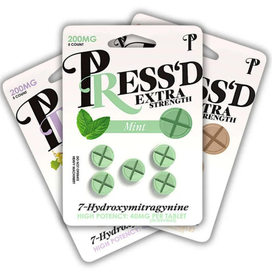 Press’d - Extra Strength 7-OH - 5 Ct 40mg Tabs - Now 5 Flavors! [K-PR-40]