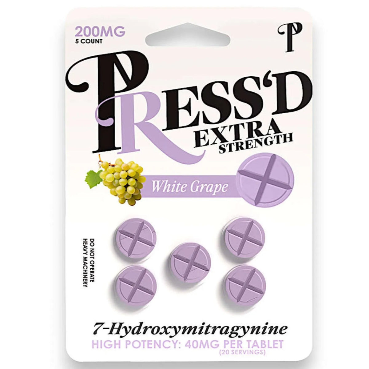 Press’d - Extra Strength 7-OH - 5 Ct 40mg Tabs - Now 5 Flavors! [K-PR-40]