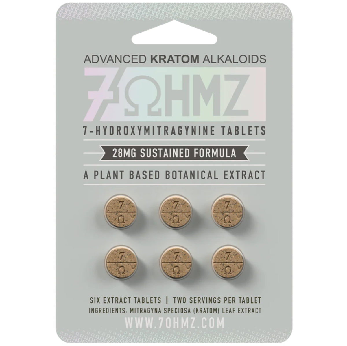 7 Ohmz 7-Hydroxymitragynine - 28mg Sustained Formula - 1 or 6 Ct Tabs [K-7O-28]