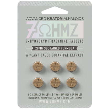 7 Ohmz 7-Hydroxymitragynine - 28mg Sustained Formula - 1 or 6 Ct Tabs [K-7O-28]