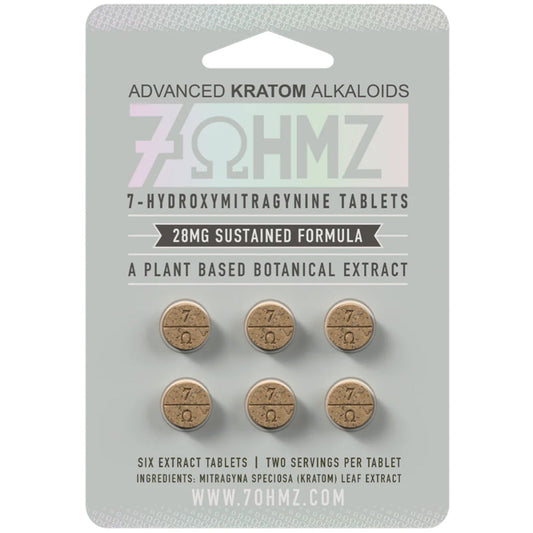 7 Ohmz 7-Hydroxymitragynine - 28mg Sustained Formula - 1 or 6 Ct Tabs [K-7O-28]