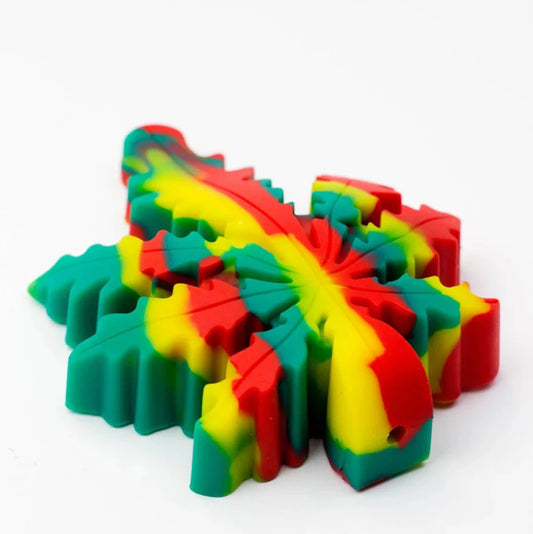 4.2" Silicone Leaf Pipe w/ Glass Bowl - Assorted Colors [HP-S-420]