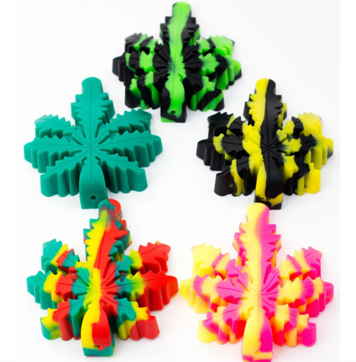 4.2" Silicone Leaf Pipe w/ Glass Bowl - Assorted Colors [HP-S-420]