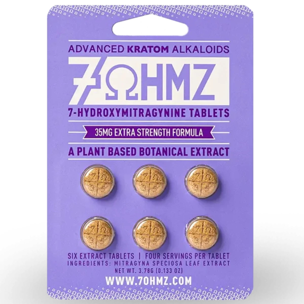 7 Ohmz 7-Hydroxymitragynine - 35mg Extra Strength Formula - 6 Ct Tabs [K-7O-35]
