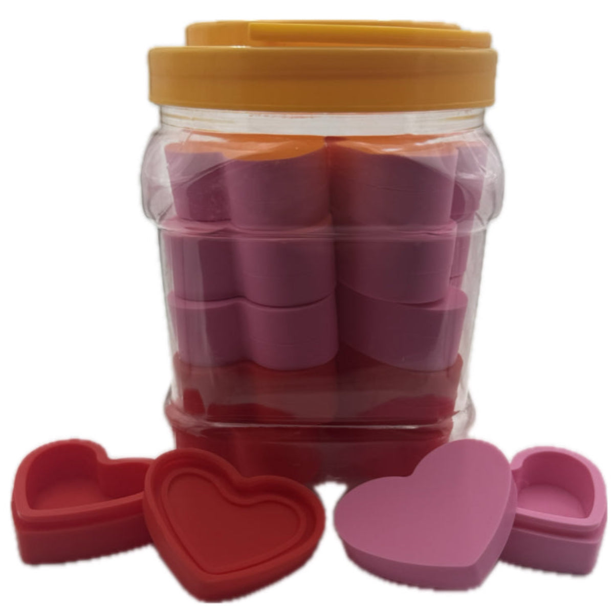 17ml Heart Silicone Container - Pink & Red [C-S-3]