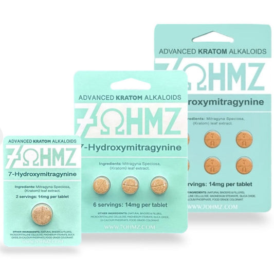 7 Ohmz 7-Hydroxymitragynine - 14mg Original Formula - 1, 3 or 6 Ct Tabs [K-7O-14]