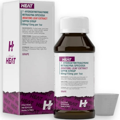 NEW Sippin Syrup Straight HEAT 7-OH - 60mg Bottle - 4 Servings - 3 Flavors [K-HS]