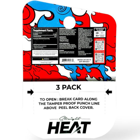 NEW Straight HEAT EIGHTIES PSEUDO 7-OH- 80mg Tabs - 3 Ct - 4 Flavors! [K-H8P-3C]