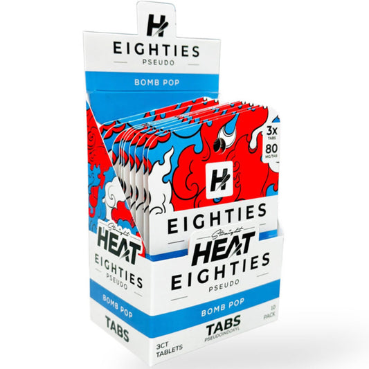 Straight HEAT EIGHTIES PSEUDO - 80mg Tabs - 3 Ct & NEW 10 Ct - 4 Flavors [K-H8P-3C]