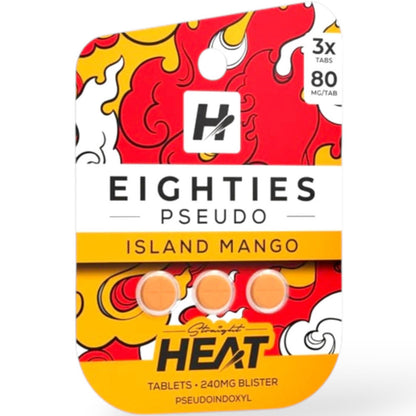 NEW Straight HEAT EIGHTIES PSEUDO 7-OH- 80mg Tabs - 3 Ct - 4 Flavors! [K-H8P-3C]
