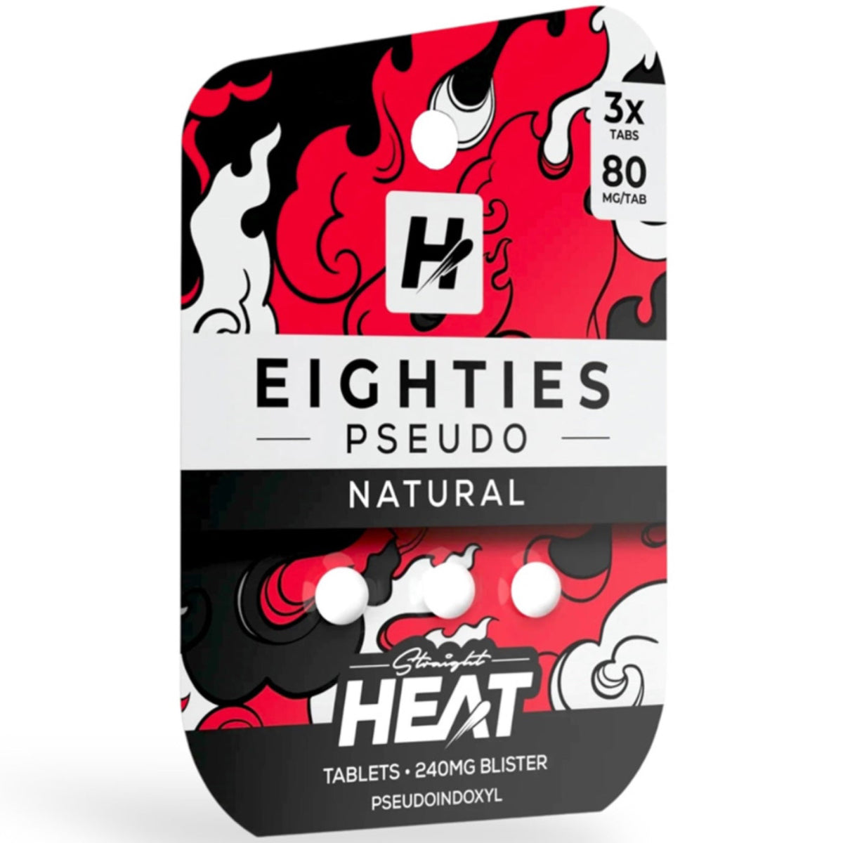 NEW Straight HEAT EIGHTIES PSEUDO 7-OH- 80mg Tabs - 3 Ct - 4 Flavors! [K-H8P-3C]