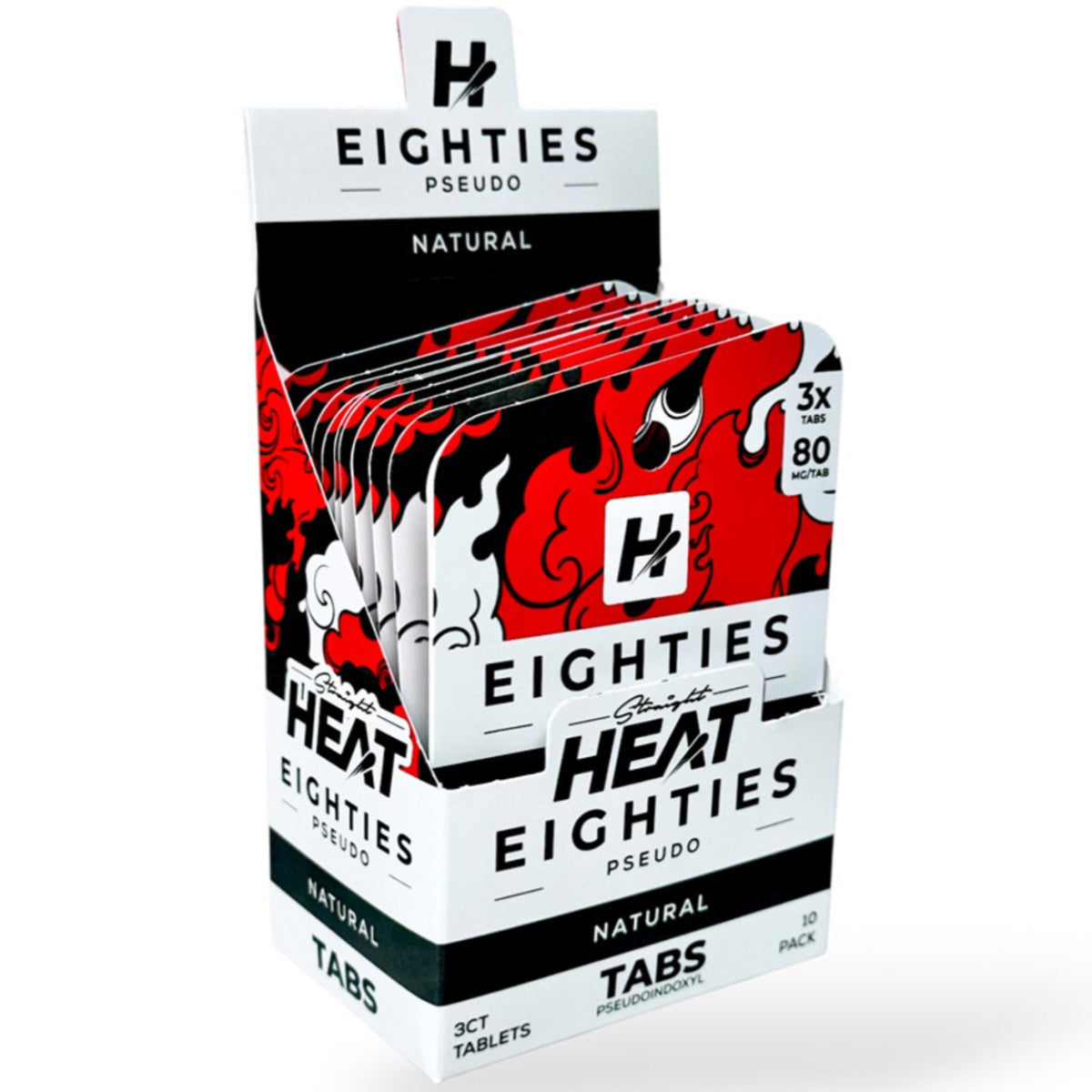 NEW Straight HEAT EIGHTIES PSEUDO 7-OH- 80mg Tabs - 3 Ct - 4 Flavors! [K-H8P-3C]