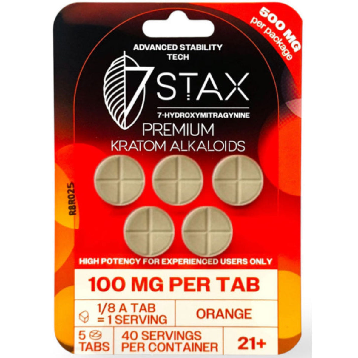 7Stax Extreme Premium 7-OH - 8 Servings Per 100mg Tab - Now 3 Sizes & 5 Flavors! [K-7Stax]