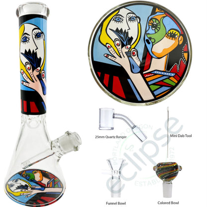 10.5" 5mm Beaker w/ Picasso Designs & Upgraded Accessory Pack - 6 Prints To Choose From [WP-G-251]