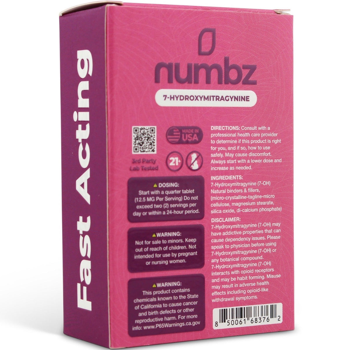 NEW Numbz 7-Hydroxymitragynine Chewable Tabs - Ten 50mg Tabs - 8 Flavors! [K-NBZ-10C]