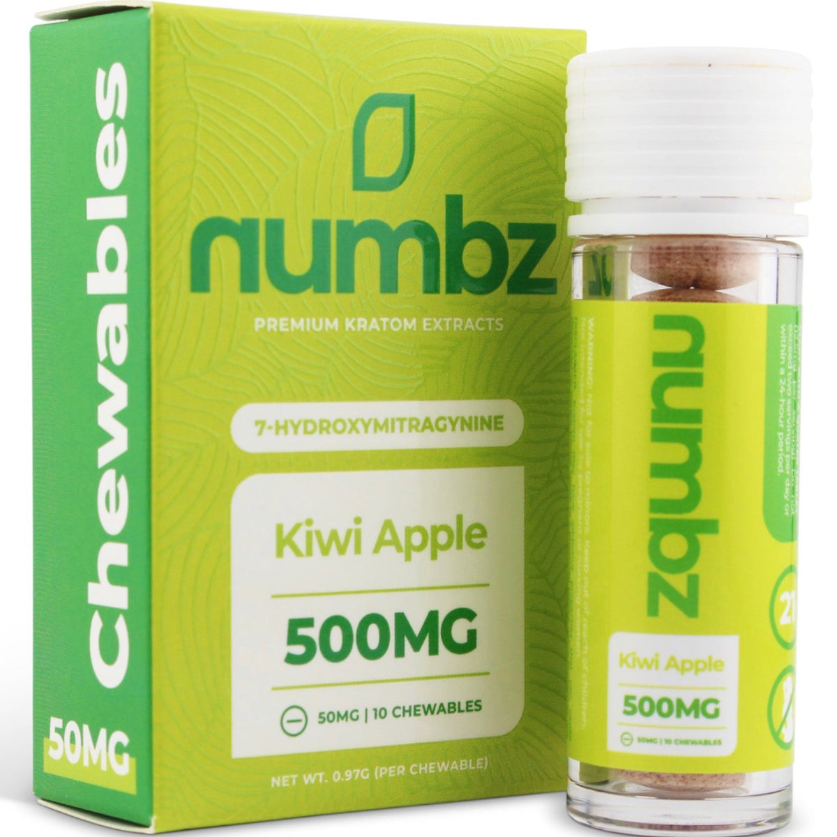 NEW Numbz 7-Hydroxymitragynine Chewable Tabs - Ten 50mg Tabs - 8 Flavors! [K-NBZ-10C]