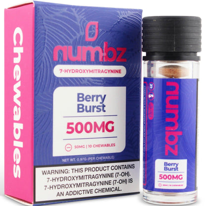 NEW Numbz 7-Hydroxymitragynine Chewable Tabs - Ten 50mg Tabs - 8 Flavors! [K-NBZ-10C]