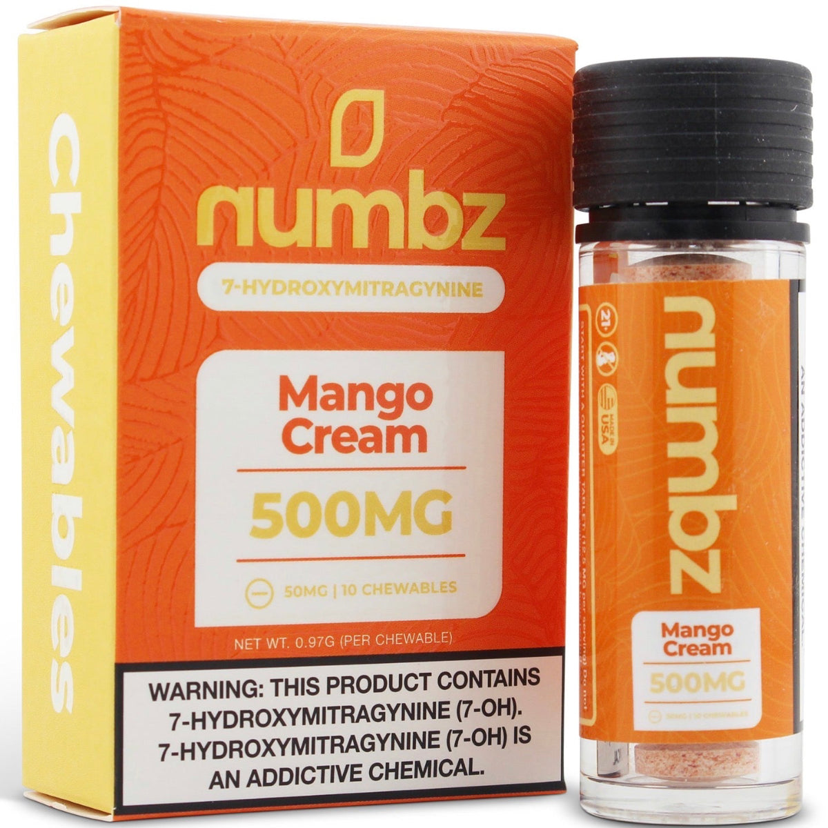 NEW Numbz 7-Hydroxymitragynine Chewable Tabs - Ten 50mg Tabs - 8 Flavors! [K-NBZ-10C]