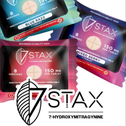 NEW 7Stax Extreme Premium 7-OH 150mg Tabs - Now 2 Sizes & 3 Flavors! [K-7Stax150]