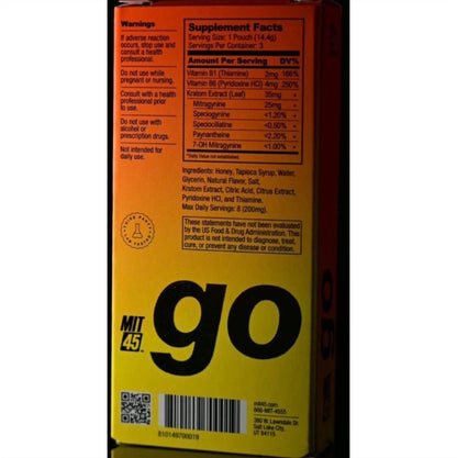 NEW MIT45 Orange GO Gel - On-The-Go Pouch - Regular Strength [K-MIT-GO2]