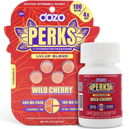 DOZO PERKS 7-OH - 4Ct & NEW 10Ct 100mg Tabs - 5 Flavors [K-DP-4C-100]