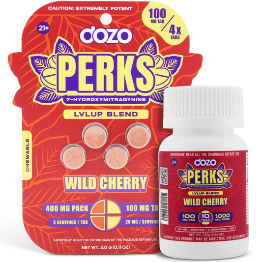 DOZO PERKS 7-OH - 4Ct & NEW 10Ct 100mg Tabs - 5 Flavors [K-DP-4C-100]