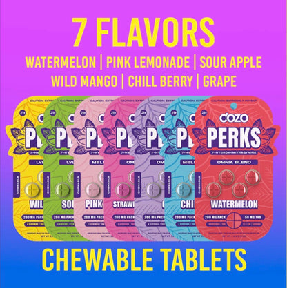 DOZO PERKS Rapid-Release 7-OH - Four 50mg Tab’s - 7 Flavors [K-DP-4C]
