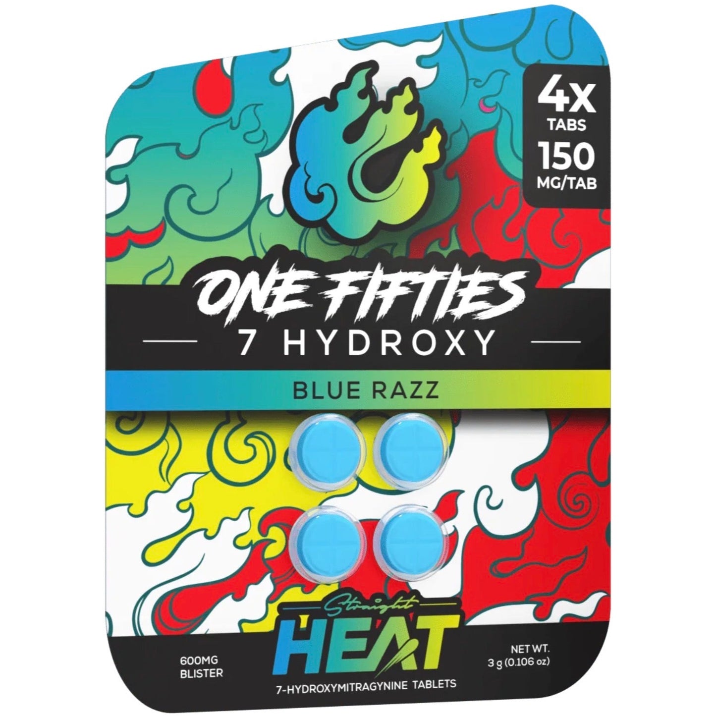 Straight HEAT 7-OH - 4Ct & NEW 10Ct 150mg Tabs - 5 Flavors [K-H150-4C]