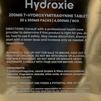 ***SPECIAL PRICING*** NEW Hydroxie's Organic 200mg 7-OH Extra-High-Strength - Single Tab [K-H7-200]