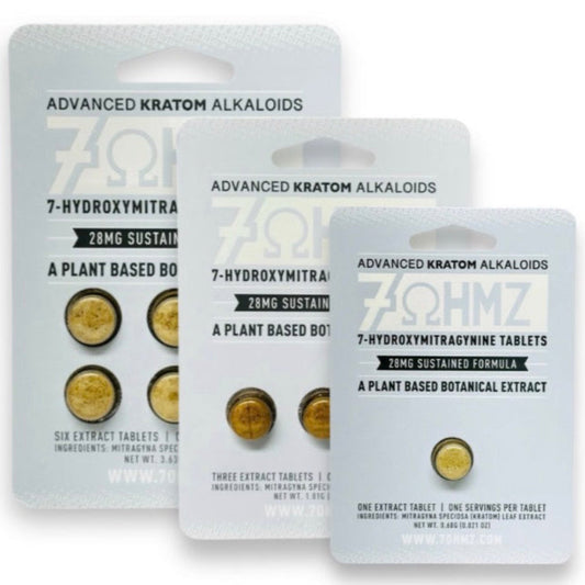 7 Ohmz 7-Hydroxymitragynine - 28mg Sustained Formula - 1 , 3 or 6 Ct Tabs [K-7O-28]
