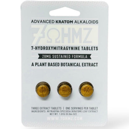 7 Ohmz 7-Hydroxymitragynine - 28mg Sustained Formula - 1 , 3 or 6 Ct Tabs [K-7O-28]