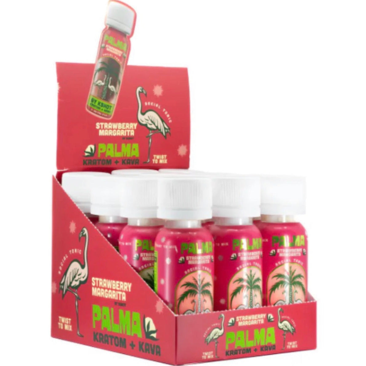 NEW K-Shot Palma - Strawberry Margarita Social Tonic - Kava + Kratom - 2oz Shot [K-K-ShotP]