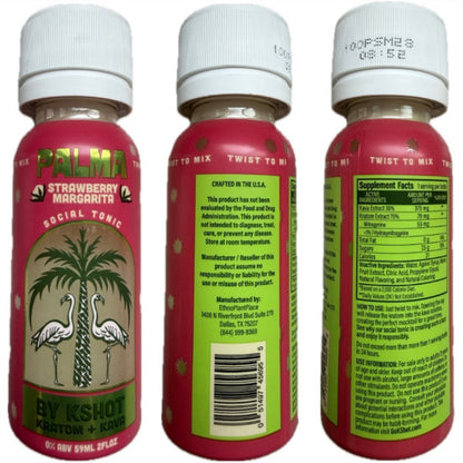 NEW K-Shot Palma - Strawberry Margarita Social Tonic - Kava + Kratom - 2oz Shot [K-K-ShotP]