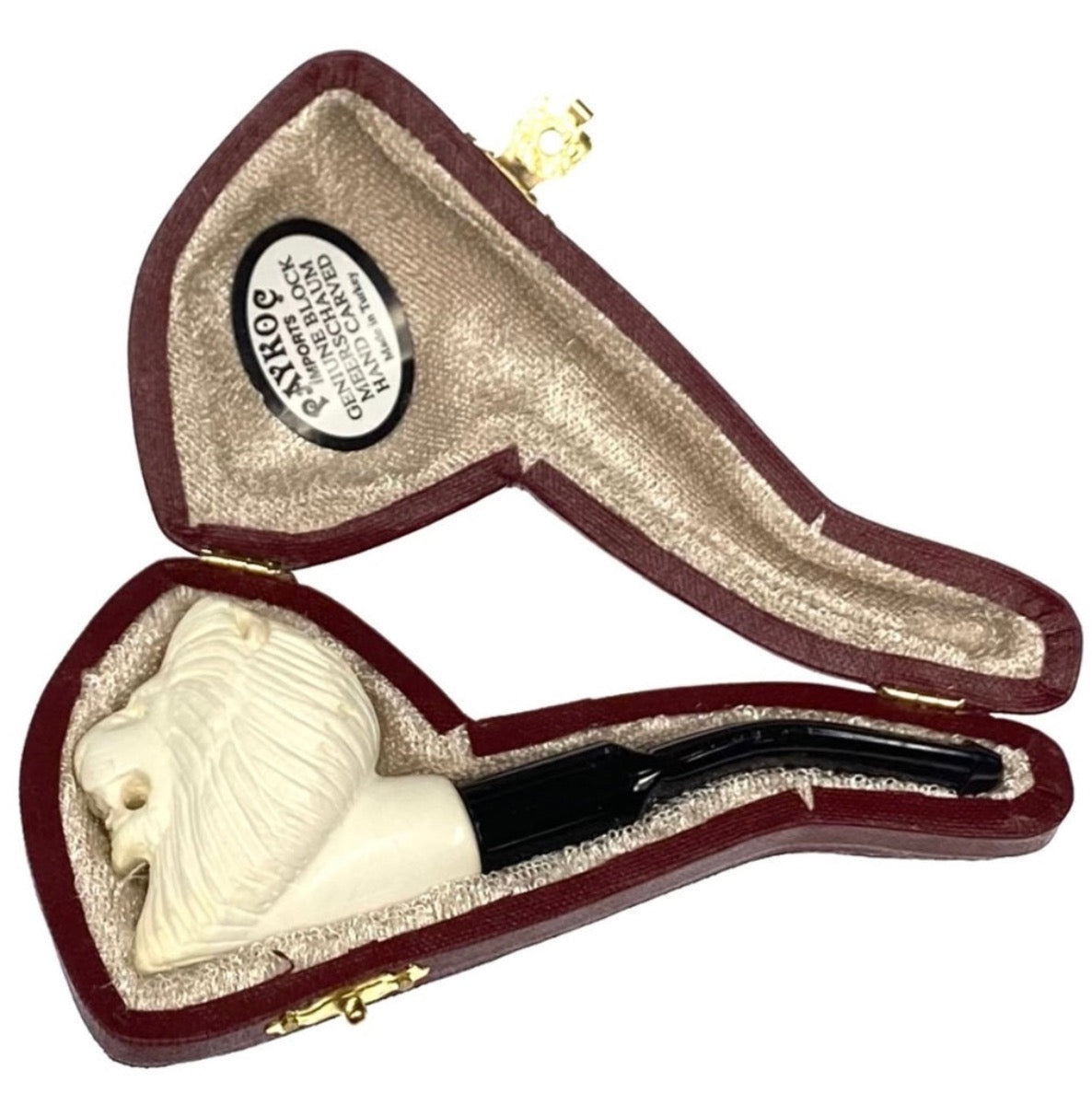 Genuine Block Meerschaum Hand Pipes w/ or w/o Custom Case - Assorted Designs [HP-MC-1]