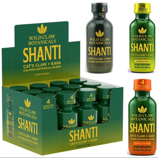 KRATOM FREE Shanti Cat’s Claw + Kava Extract - 60ml Shot - NEW Flavors [C-ST-S]
