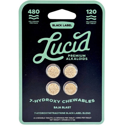 NEW 480mg LUCID - The Strongest 7-OH Available! Four 120mg Tab’s - 3 Flavors [K-L120-4C]
