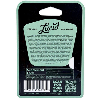NEW 480mg LUCID - The Strongest 7-OH Available! Four 120mg Tab’s - 3 Flavors [K-L120-4C]