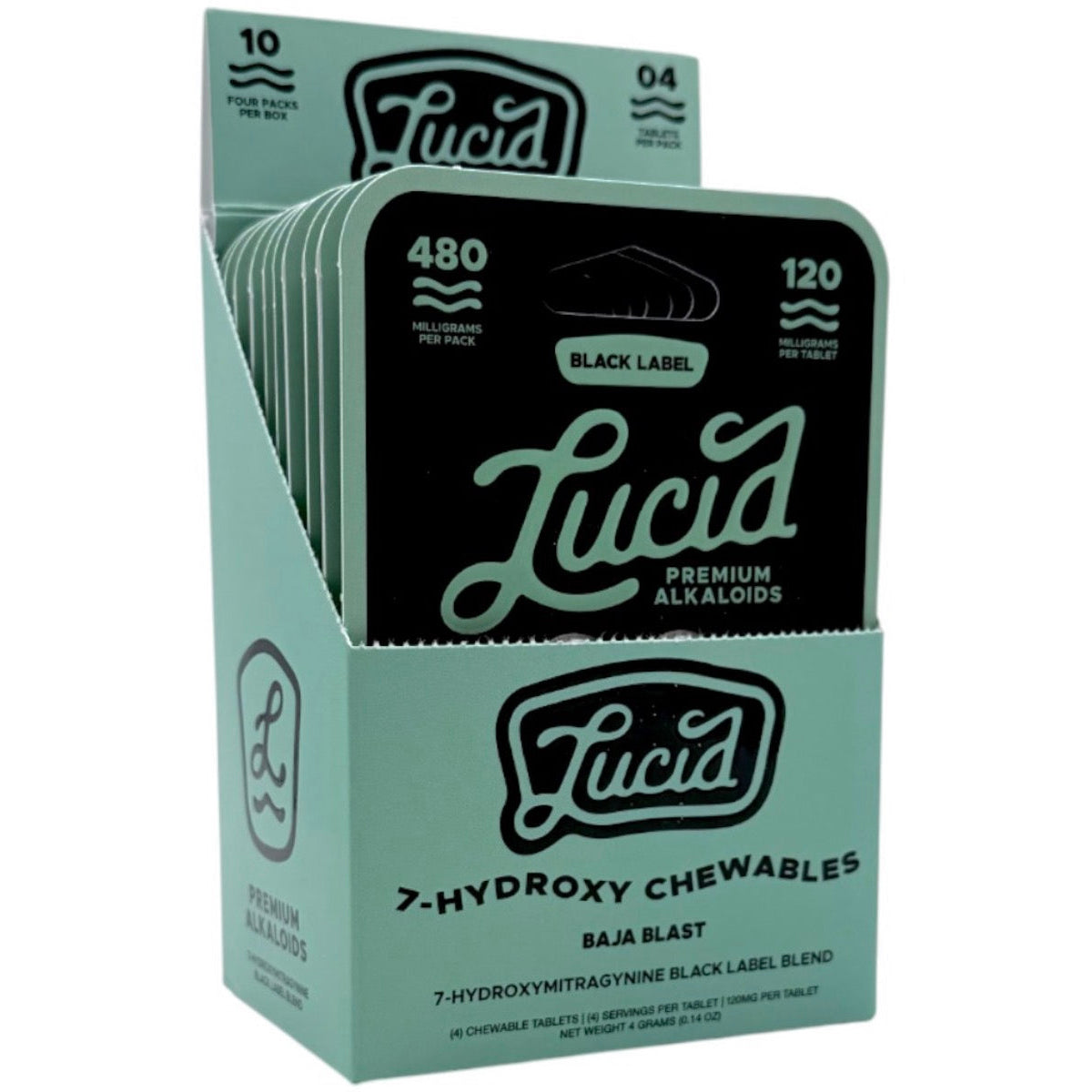 NEW 480mg LUCID - The Strongest 7-OH Available! Four 120mg Tab’s - 3 Flavors [K-L120-4C]