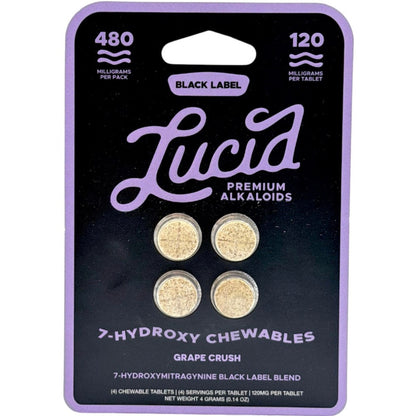 NEW 480mg LUCID - The Strongest 7-OH Available! Four 120mg Tab’s - 3 Flavors [K-L120-4C]
