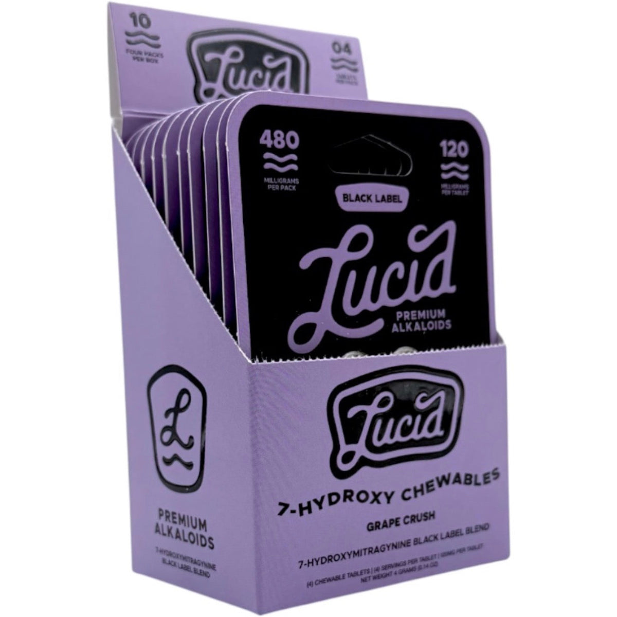 NEW 480mg LUCID - The Strongest 7-OH Available! Four 120mg Tab’s - 3 Flavors [K-L120-4C]