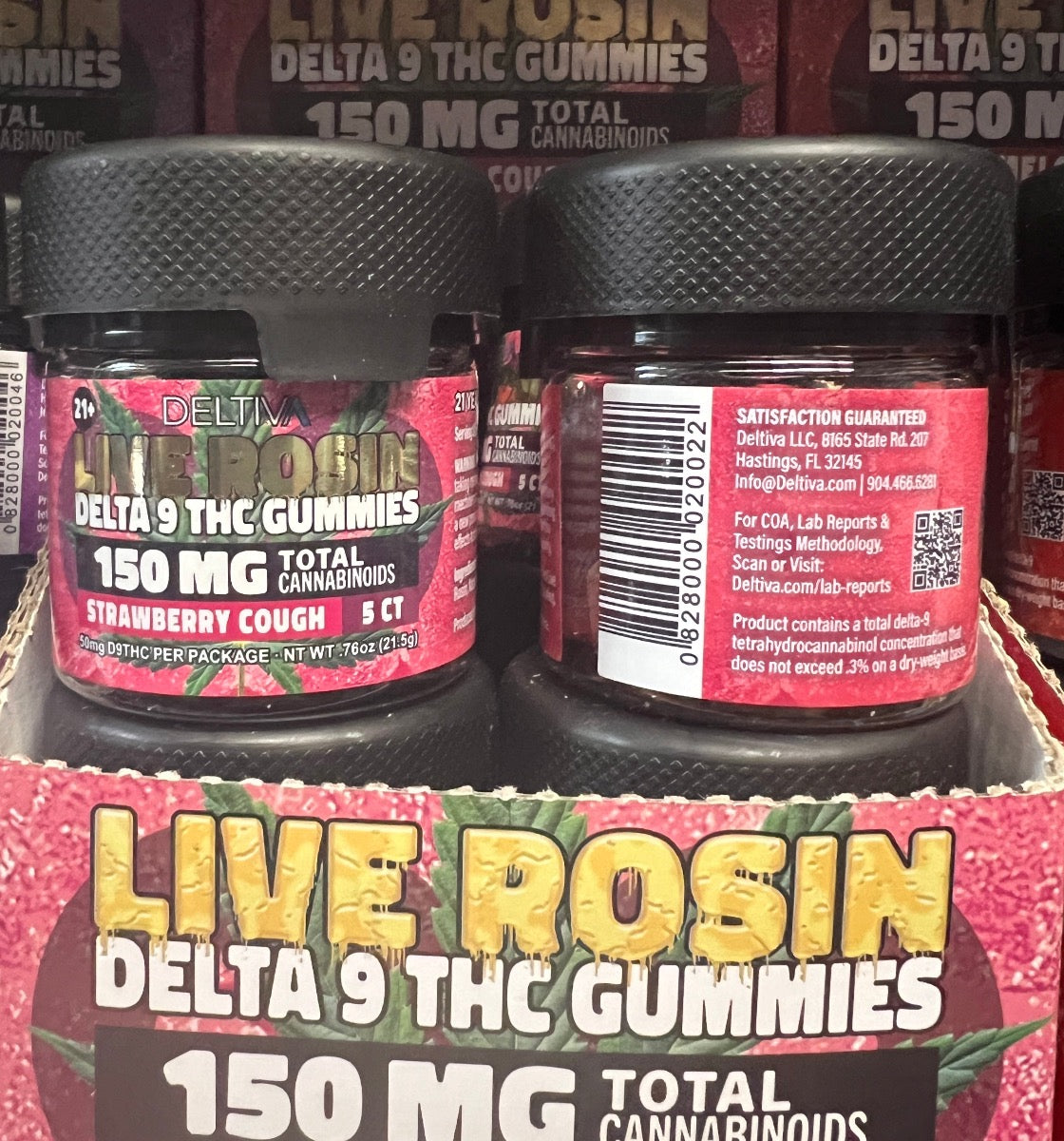 Deltiva Dispensary Grade Live Rosin 150mg D9 - Compliant (Under 0.3% THC) [C-DV-RG]