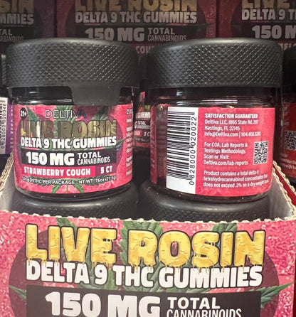 Deltiva Dispensary Grade Live Rosin 150mg D9 - Compliant (Under 0.3% THC) [C-DV-RG]