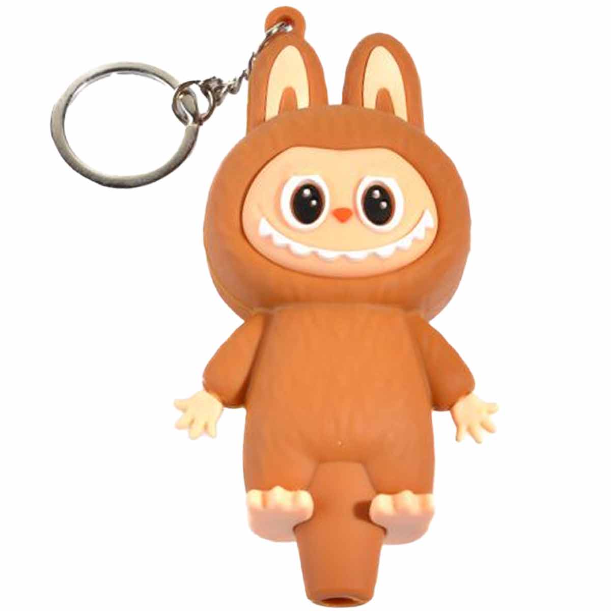 4" Silicone Character Pipe w/ Keychain & Glass Bowl - Assorted Colors [HP-S-KEY-4]