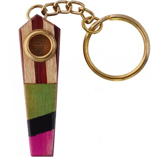 2.25" Wooden Hand Pipe w/ Keychain [HP-W-I-KEY-1]