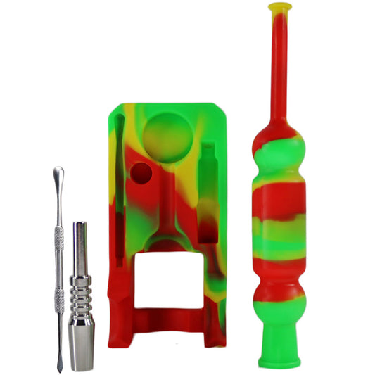 10" 14mm Silicone Nectar Collector Set - Gift Box - Assorted Colors [NC-S-14A]