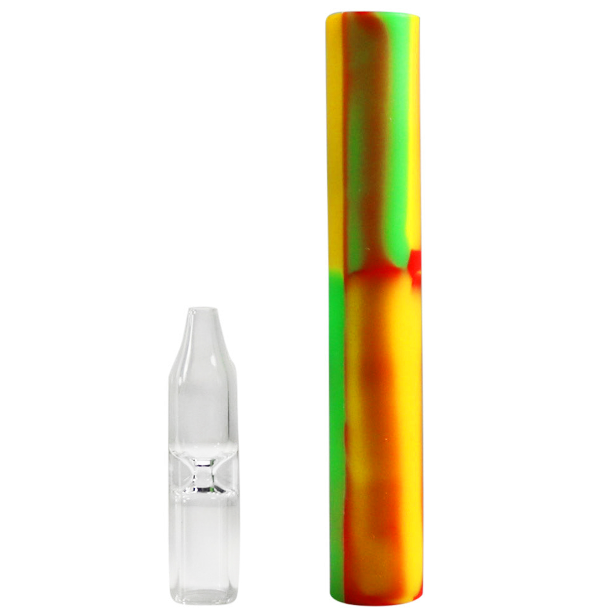 5" Silicone Dual-Use Flower Hand Pipe & Dab Straw w/ Reversible Tip - Now 11 Colors! [NC-S-61]